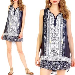 AQUA by Bloomingdale’s Navy Sundress with tassels